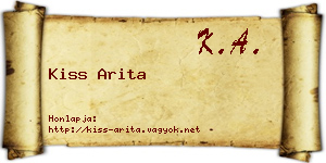 Kiss Arita névjegykártya
